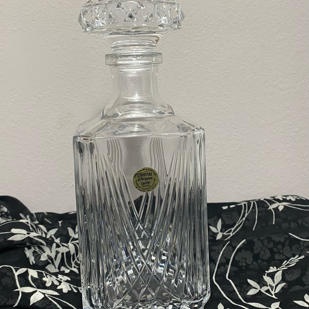 Crystal Glass Decanter with Stopper Cristal d’ Arques French lead 24% PbO